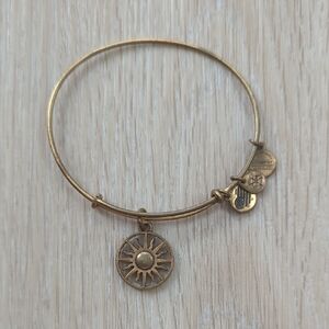Gold Sun Charm Bangle Bracelet